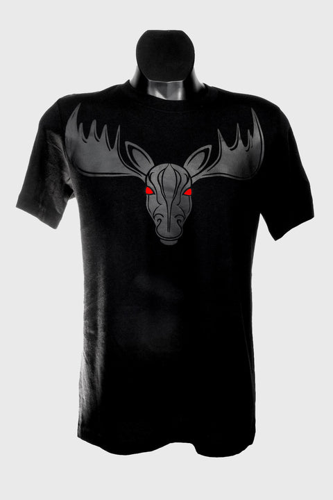 Moose Glossy on Black: Wild Luminescence in Elegant Silhouette