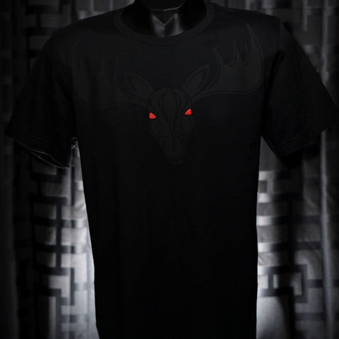 Noir et Noir Moose Black on Black Matte Print backlit view