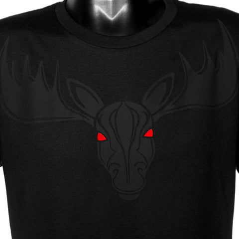 Noir et Noir Moose Black on Black Matte Print Front T-Shirt view 2