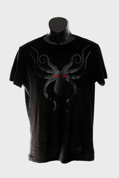 Octopus Glossy on Black | Glistening Depths of Mystic Intrigue