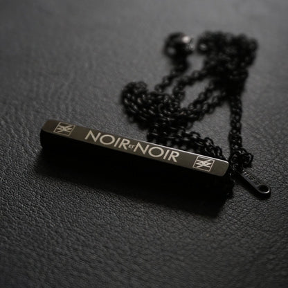 Noir et Noir Rectangular Minimalist Stainless Steel Bar Pendant